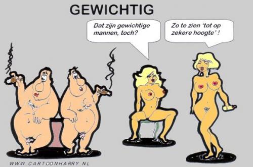 Cartoon: Gewichtig - Weighty (medium) by cartoonharry tagged naked,men,girls,heavy,gewichtig