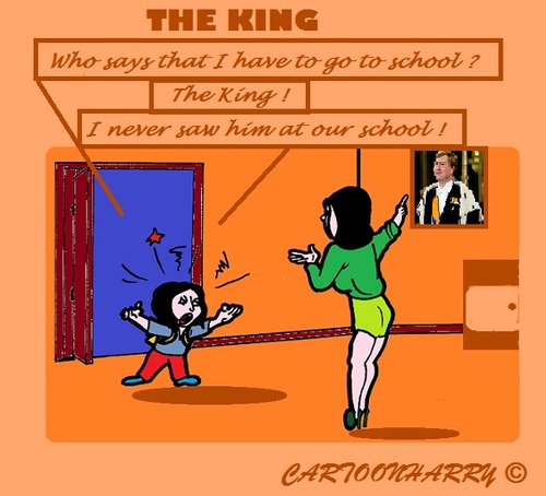 Cartoon: Go (medium) by cartoonharry tagged school,parents,kids,king