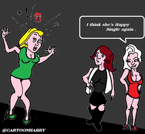 Cartoon: Happy Single (medium) by cartoonharry tagged single,cartoonharry