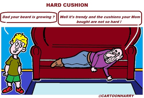 Cartoon: Hard (medium) by cartoonharry tagged cushion,cartoonharry