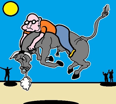 Cartoon: Jumping (medium) by cartoonharry tagged jumpingjewel,bull,expression