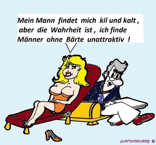 Cartoon: Kalt (medium) by cartoonharry tagged kil,kalt,psychologe,bart,männer,kartun,cartoon,cartoonist,cartoonharry,dutch,deutsch,toonpool