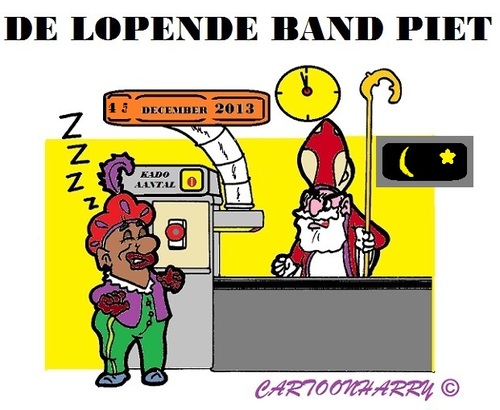 Cartoon: Lopende Band (medium) by cartoonharry tagged sinterklaas,zwartepiet