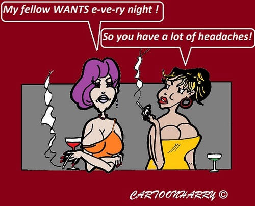 Cartoon: Many Headaches (medium) by cartoonharry tagged headaches,bar,always,cartoons,cartoonists,cartoonharry,dutch,toonpool