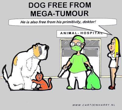 Cartoon: Mega Tumor (medium) by cartoonharry tagged dog,tumor,doctor,nurse