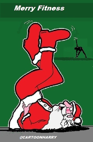 Cartoon: Merry Fitness (medium) by cartoonharry tagged fitness,santa