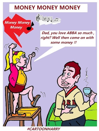 Cartoon: Money Money Money (medium) by cartoonharry tagged abba,money,cartoonharry