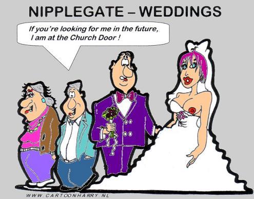 Cartoon: Nipplegate Wedding (medium) by cartoonharry tagged nipplegate,nipple,girls,man,men,wedding