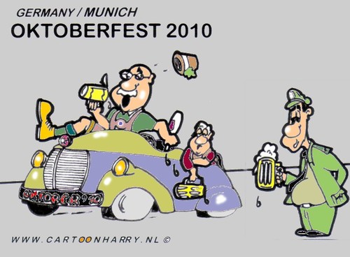 Cartoon: Oktoberfest 2010 (medium) by cartoonharry tagged oktoberfest,2010,police,cardrivers,drunk,fest,cartoonharry