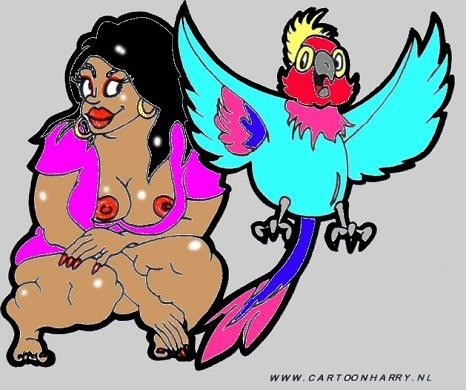 Cartoon: Parrot Girl (medium) by cartoonharry tagged girlies,sexy,animals,parrot,cartoonharry,girls,girl
