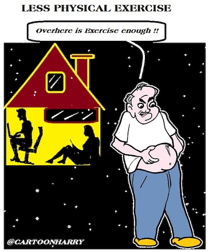 Cartoon: Physical Exercise (medium) by cartoonharry tagged physical,exercise,cartoonharry