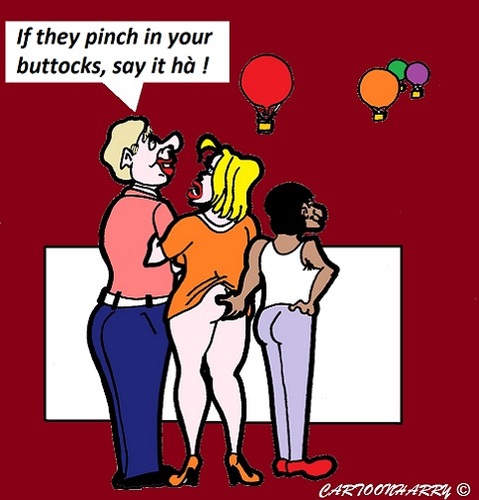 Cartoon: Pinching (medium) by cartoonharry tagged buttocks,pinch,watching,help,cartoon,cartoonist,cartoonharry,dutch,toonpool