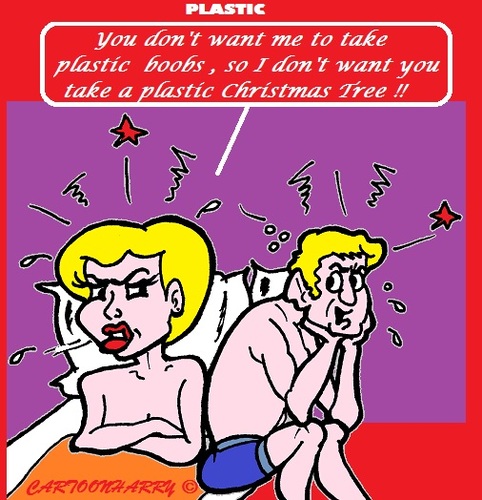 Cartoon: Plastic (medium) by cartoonharry tagged boobs,christmas,tree,relationship