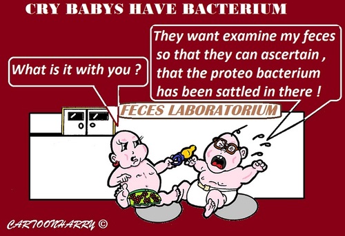 Cartoon: Proteo Bacterium (medium) by cartoonharry tagged proteobacterium,feces,baby,cartoons,cartoonists,cartoonharry,dutch,toonpool