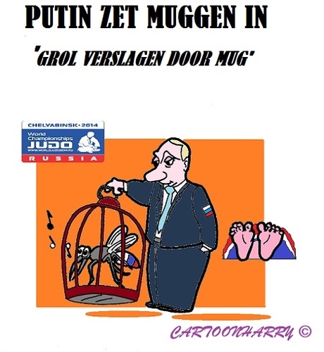 Cartoon: Putin en zijn Mug (medium) by cartoonharry tagged judo,wc,rusland,putin,mug,grol
