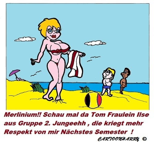 Cartoon: Respekt (medium) by cartoonharry tagged respekt,bikini,jungs,schule,strandt,sand,see,mädchen,cartoons,cartoonist,kartun,kartunist,holland,toonpool,humor