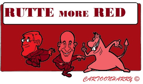 Cartoon: ROOD RODER ROODST (medium) by cartoonharry tagged rutte,samsom,devil,red,thehague,thenetherlands,politics,misleading,cartoon,cartoonist,cartoonharry,dutch,toonpool