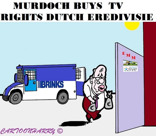 Cartoon: Rupert Murdoch (medium) by cartoonharry tagged murdoch,tvsoccerrights,tv,rupert,cartoon,money,cartoonist,cartoonharry,dutch,toonpool
