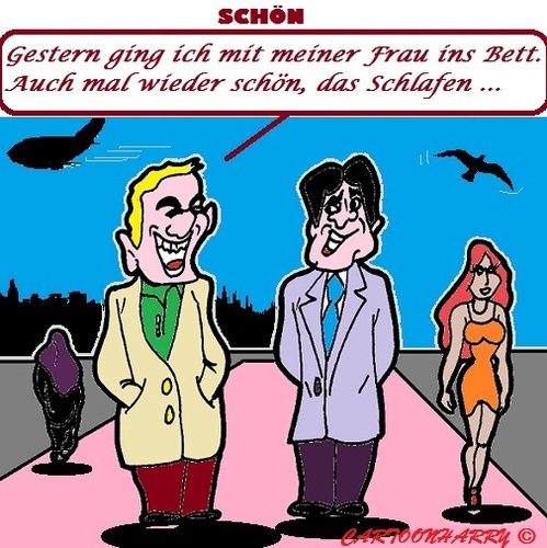 Cartoon: Schlafen (medium) by cartoonharry tagged schlafen,mann,frau,schön