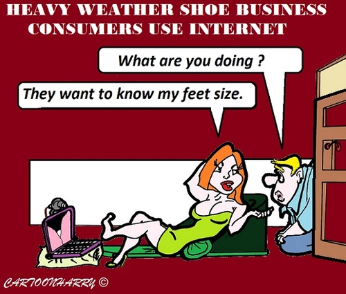Cartoon: Shoe Shop Problems (medium) by cartoonharry tagged internet,webshop,shoeshop,cartoon,cartoonist,cartoonharry,dutch,toonpool