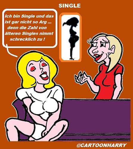 Cartoon: Single (medium) by cartoonharry tagged single,alt,frauen