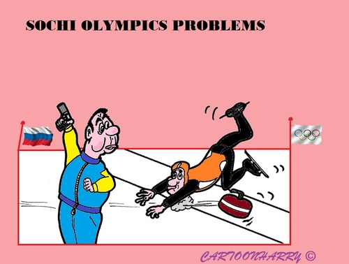 Cartoon: Sochi Failures (medium) by cartoonharry tagged russia,olympia,wintergames,failures,sochi