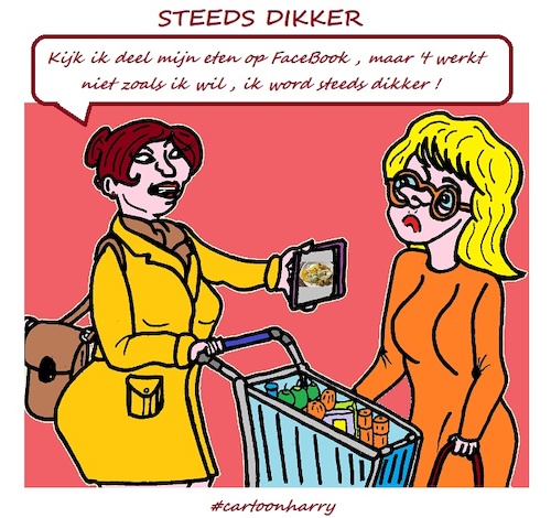 Cartoon: Steeds Dikker (medium) by cartoonharry tagged dikker,cartoonharry