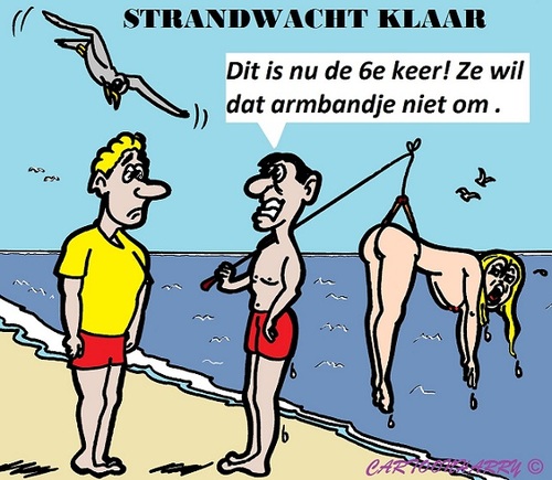 Cartoon: Strandwacht klaar (medium) by cartoonharry tagged strandwacht,kust,knbrd,holland,cartoon,cartoonist,cartoonharry,dutch,toonpool