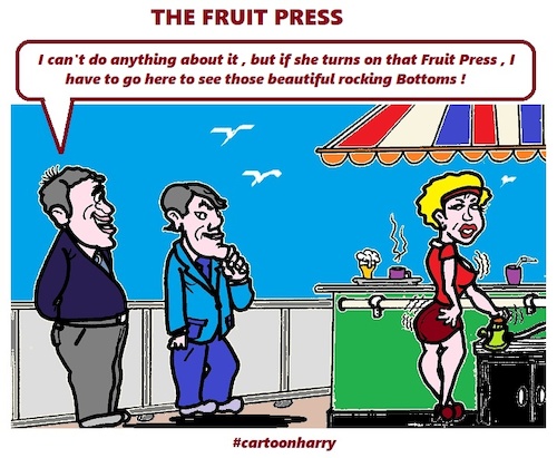Cartoon: The Fruit Press (medium) by cartoonharry tagged fruitpress,cartoonharry