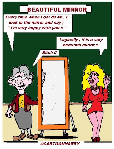 Cartoon: The Mirror (medium) by cartoonharry tagged mirror,cartoonharry