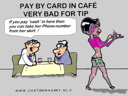 Cartoon: The Present (medium) by cartoonharry tagged pay,cash,cafe,phonenumber,skirt,cartoonharry