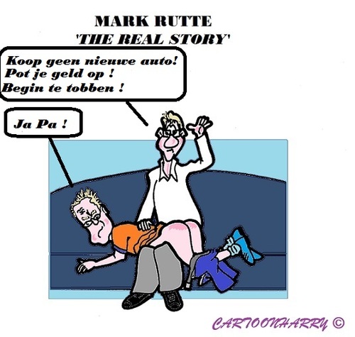 Cartoon: The Real Story (medium) by cartoonharry tagged rutte,true,story
