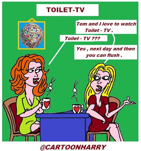 Cartoon: Toilet-TV (medium) by cartoonharry tagged cartoonharry,toilettv