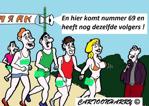 Cartoon: Volgers 69 (medium) by cartoonharry tagged athletiek,wedstrijd,volksloop,69,cartoon,cartoonist,cartoonharry,dutch,toonpool