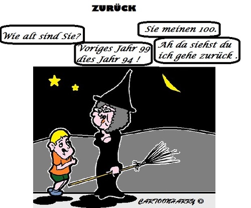 Cartoon: Wie Alt (medium) by cartoonharry tagged hexe,alter,junge