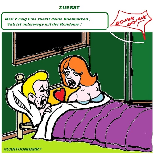 Cartoon: Zuerst (medium) by cartoonharry tagged zuerst,condome