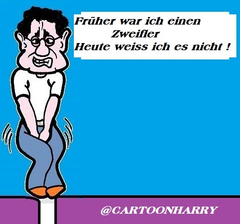 Cartoon: Zweifler (medium) by cartoonharry tagged zweifler,cartoonharry