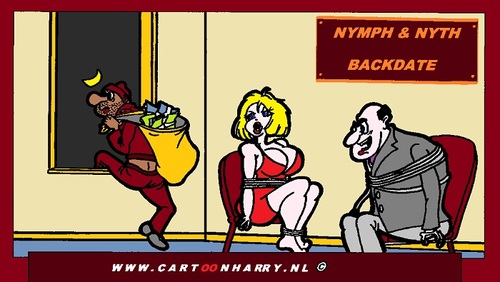 Cartoon: Nymph and Nyth (medium) by cartoonharry tagged girls,nude,nymph,cartoon,cartoonharry,cartoonist,dutch,toonpool