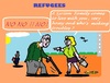 Cartoon: Dramatic (small) by cartoonharry tagged refugees,dramatic,grandpa,daughter,yes,no,syria