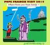 Cartoon: Pope Visit (small) by cartoonharry tagged pope,visit,usa,cuba,cigar