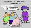Cartoon: Queen Beatrix to Mexico (small) by cartoonharry tagged queen,beatrix,flu,pig,mexico