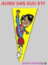Cartoon: Super Woman (small) by cartoonharry tagged aungsansuukyi,supergirl,caricature,cartoonist,cartoonharry,dutch,toonpool