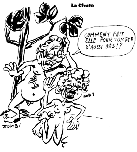 Cartoon: Eva Joly and Cohn-Bendit (medium) by Zombi tagged daniel,cohn,bendit,eva,joly,ecology,politics