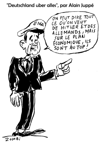 Cartoon: The French who Loves Germany (medium) by Zombi tagged alain,juppe,germany,germanophobie,politics