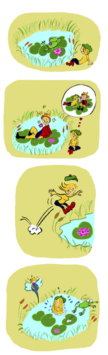 Cartoon: prince charming (medium) by Dekeyser tagged lola,fanzine,zebra,comic,strip,frog,prince,charming,love