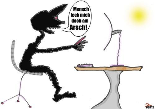 Cartoon: Mit dem Geist eines wilden ... (medium) by Vanessa tagged tier,geist,pc,computer,wild,edv,buchhalter