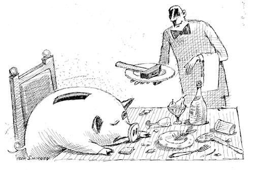 Cartoon: Heavy Bill (medium) by igor smirnov tagged bill,restaurant