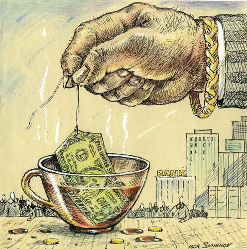Cartoon: Hot Cup (medium) by igor smirnov tagged banks,money