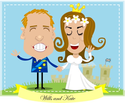 Cartoon: Kate and Wills Wedding (medium) by johnaabbott tagged wedding,royal,catherine,middleton,kate,william,prince