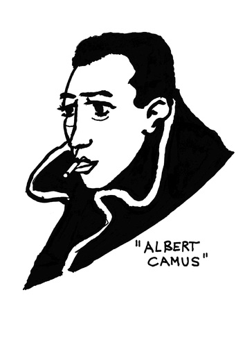 Cartoon: Albert Camus (medium) by Pascal Kirchmair tagged peste,la,journaliste,literature,literatur,nobelpreis,nobel,prix,pest,die,writer,camus,albert